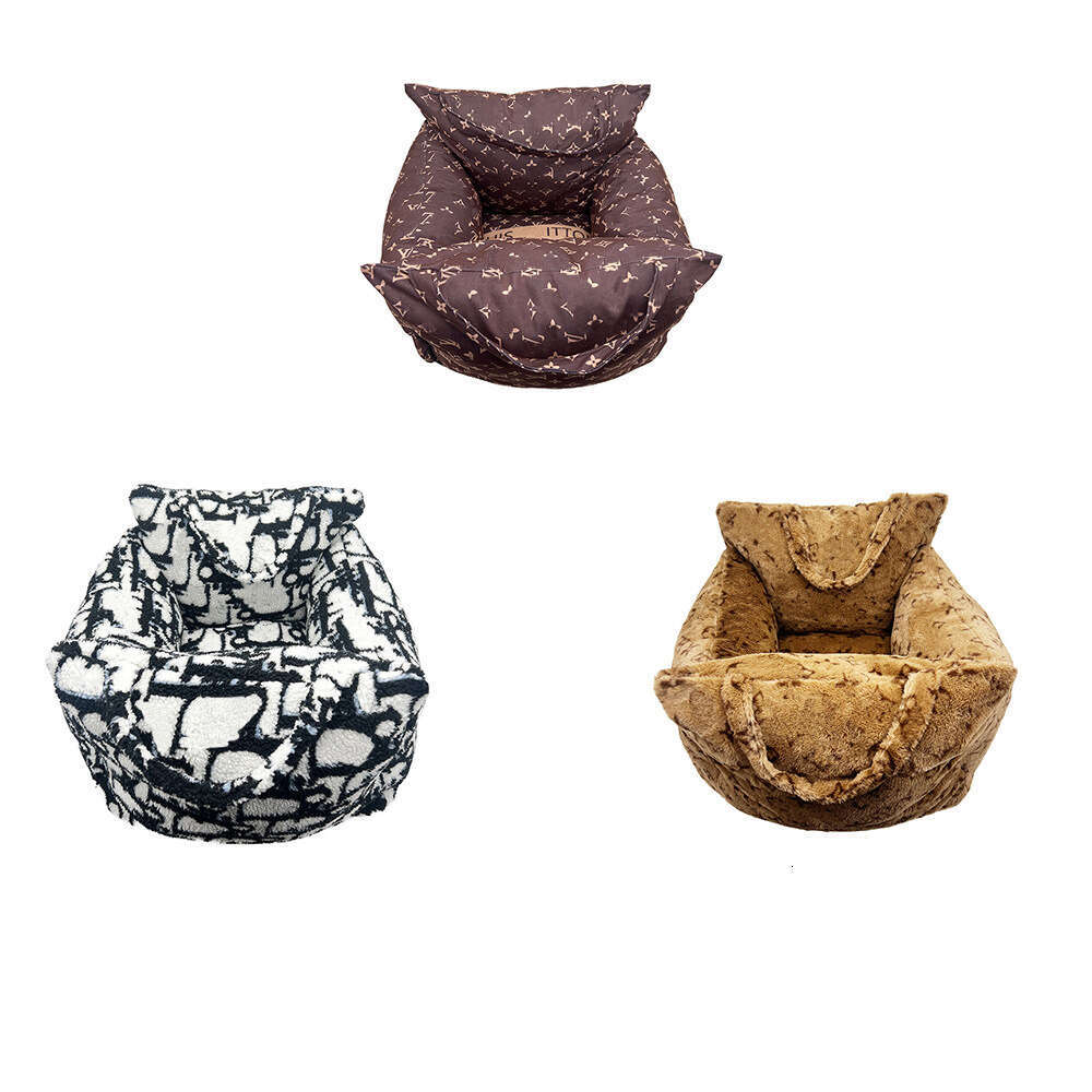 Designer Seat, Portable Puppy Car Seat of Easy Installation, Fashionable Pet Carrier Bag with Classic Old Flower, Disassembled hine Washable Dog Beds 