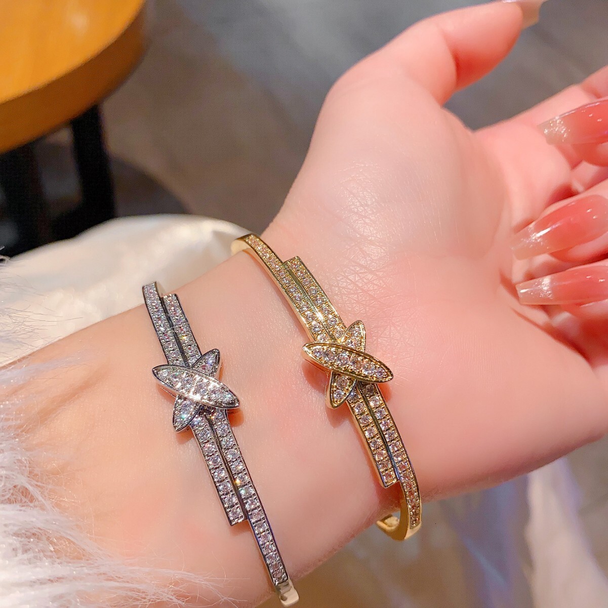 Luxury Brand Designer Jewelry 18K Gold Cross Bracelet For Women With Copper Micro Inlay, Platinum Plated K Gold, X Inlaid With Diamonds, Fashionable A