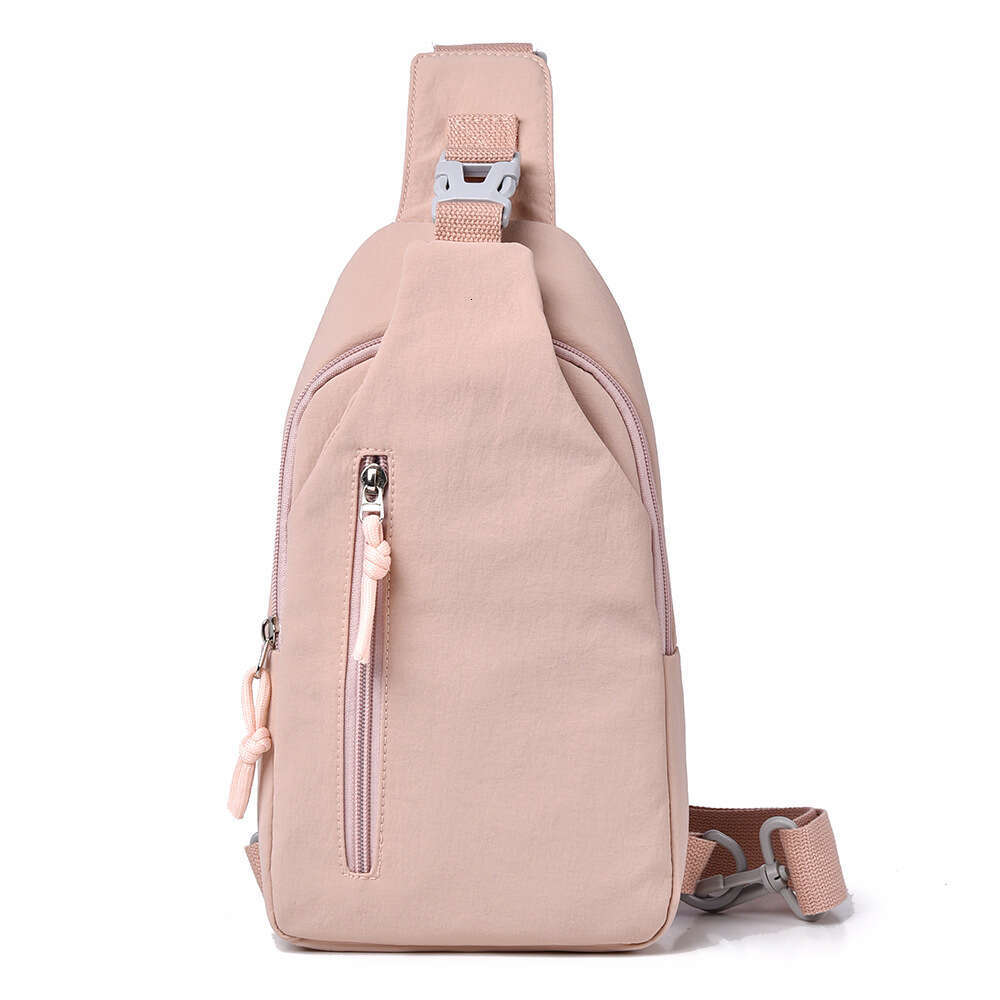 Minimalist Women's Multi-layer Chest Backpack Small Nylon Fabric Casual Crossbody Bag