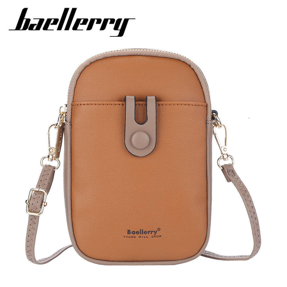 New BAELLERRY Crossbody for Women Korean Style Color-Block Zipper Women's Multi-Color Fashion Buckle Phone Bag