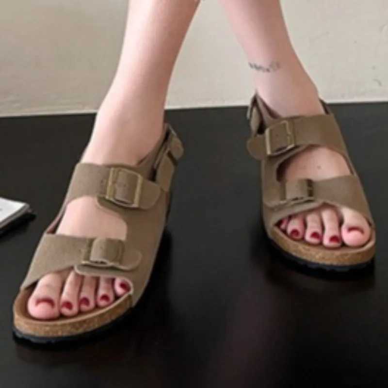 Womens Sandals 2025 Summer Casual Thick Bottom Flat Trend Open Toe Solid Color Sandals Lightweight Outdoor Walking Slippers W250905