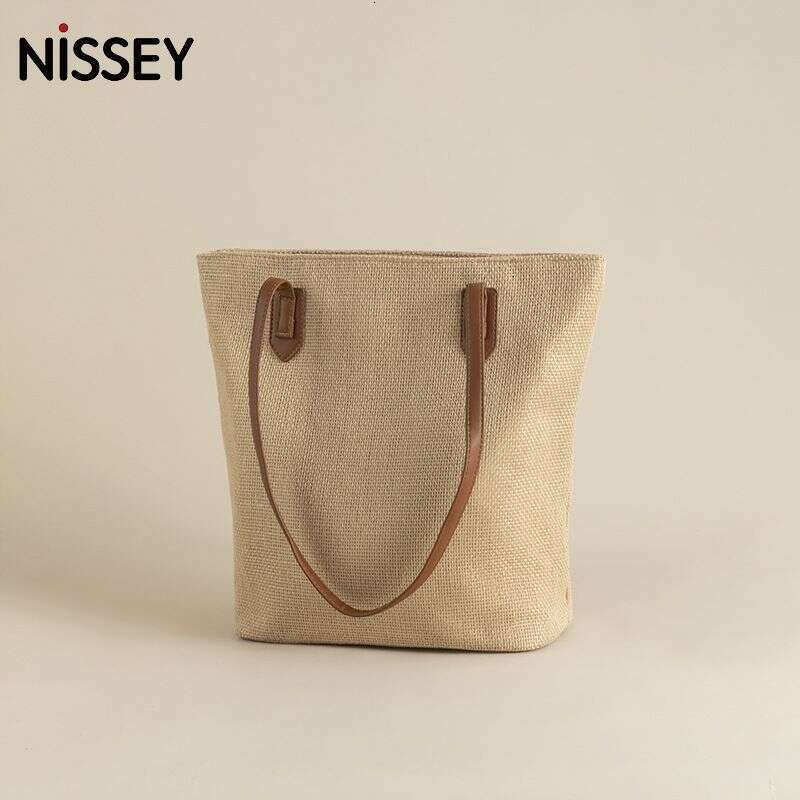 Linen Woven Tote New Large-Capacity Straw Seaside Vacation Versatile Beach Bag