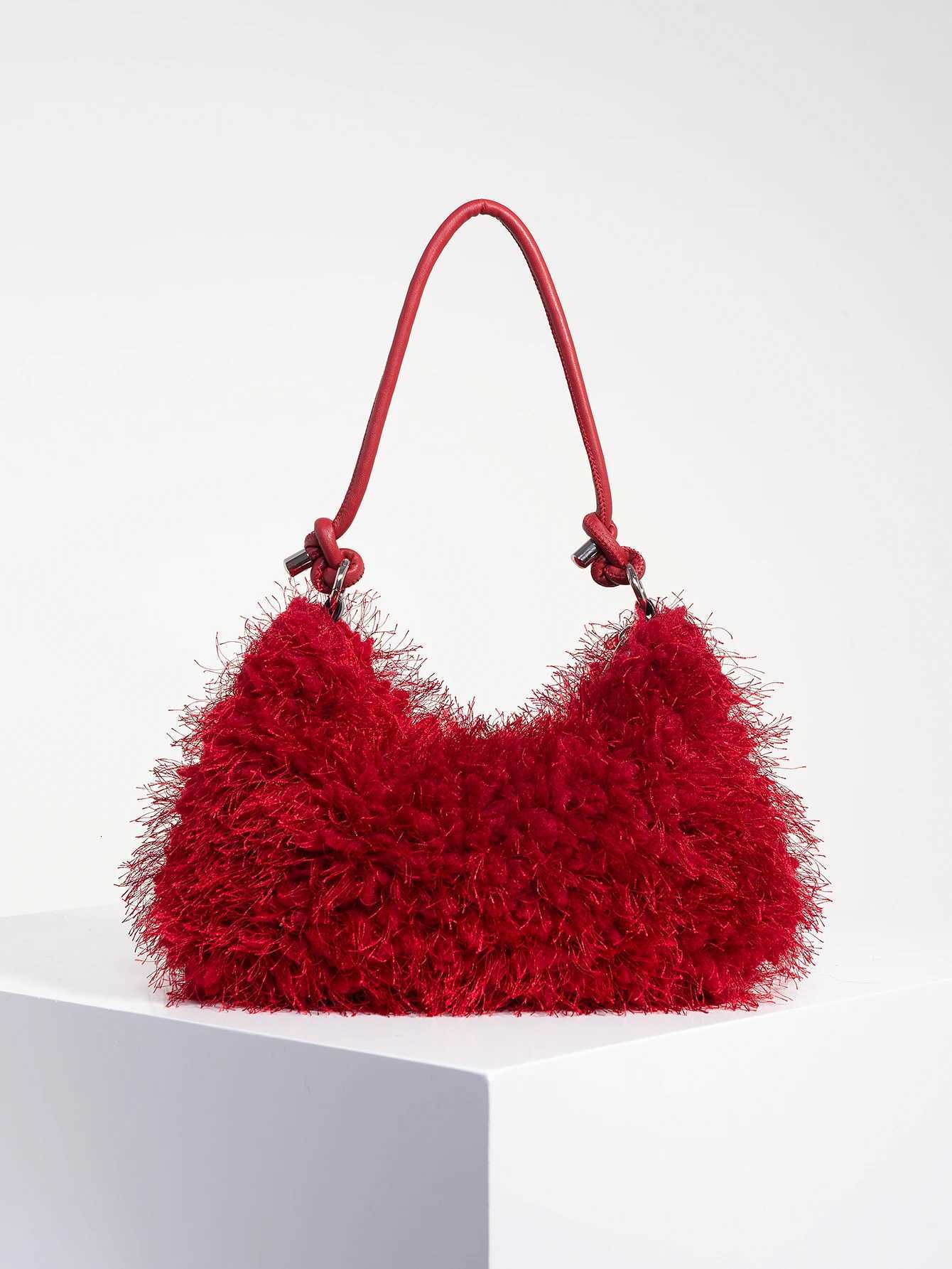 Y2K Style Women Shoulder BagsCute Charm ClutchHobo HandbagBurgundy BagVacation Travel Purse for Dopamine Style Purse Z250903