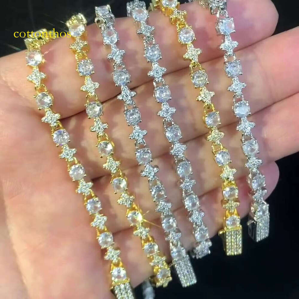 Small Cross Design Fashion Chain & Moissanite-Iced Out Hip Hop Style Brass Cuban Link Bracelets