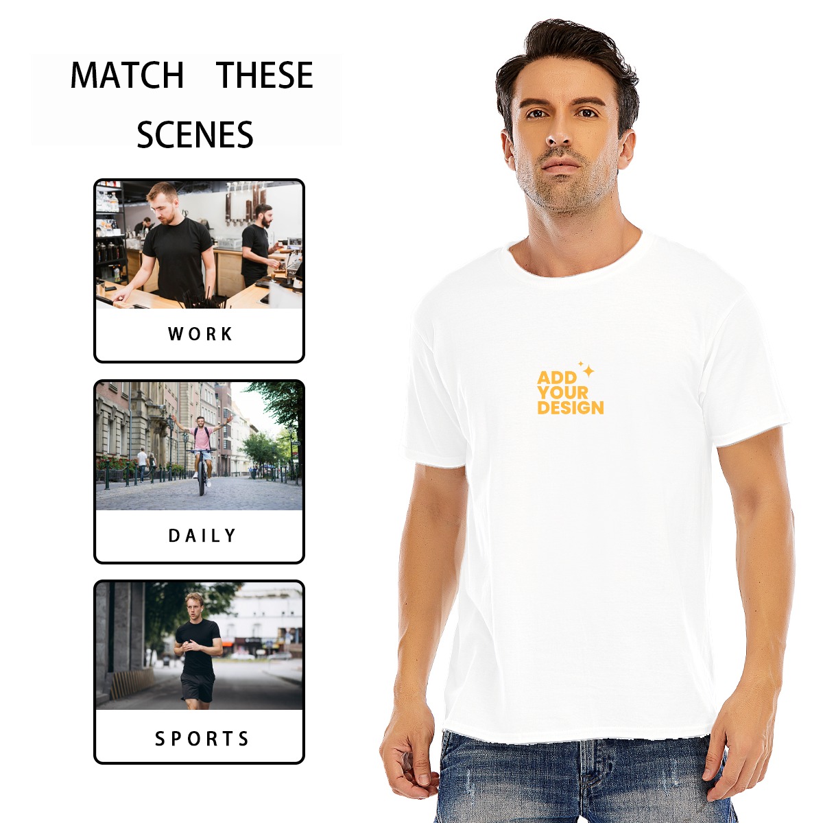 Free Shipping Customized T Shirts Classic Men's O-Neck T-Shirt Personalized Shirt Customize High-Quality Fabric Breathable And Soft Custom Shirt