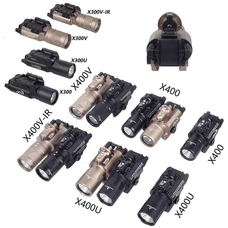 Tactical Surefir SF X300U X400 Ultra XH35 Metal Pistol Scout Light Airsoft Gun Light Strobe Flashlight Lanterna TorchXJ250905