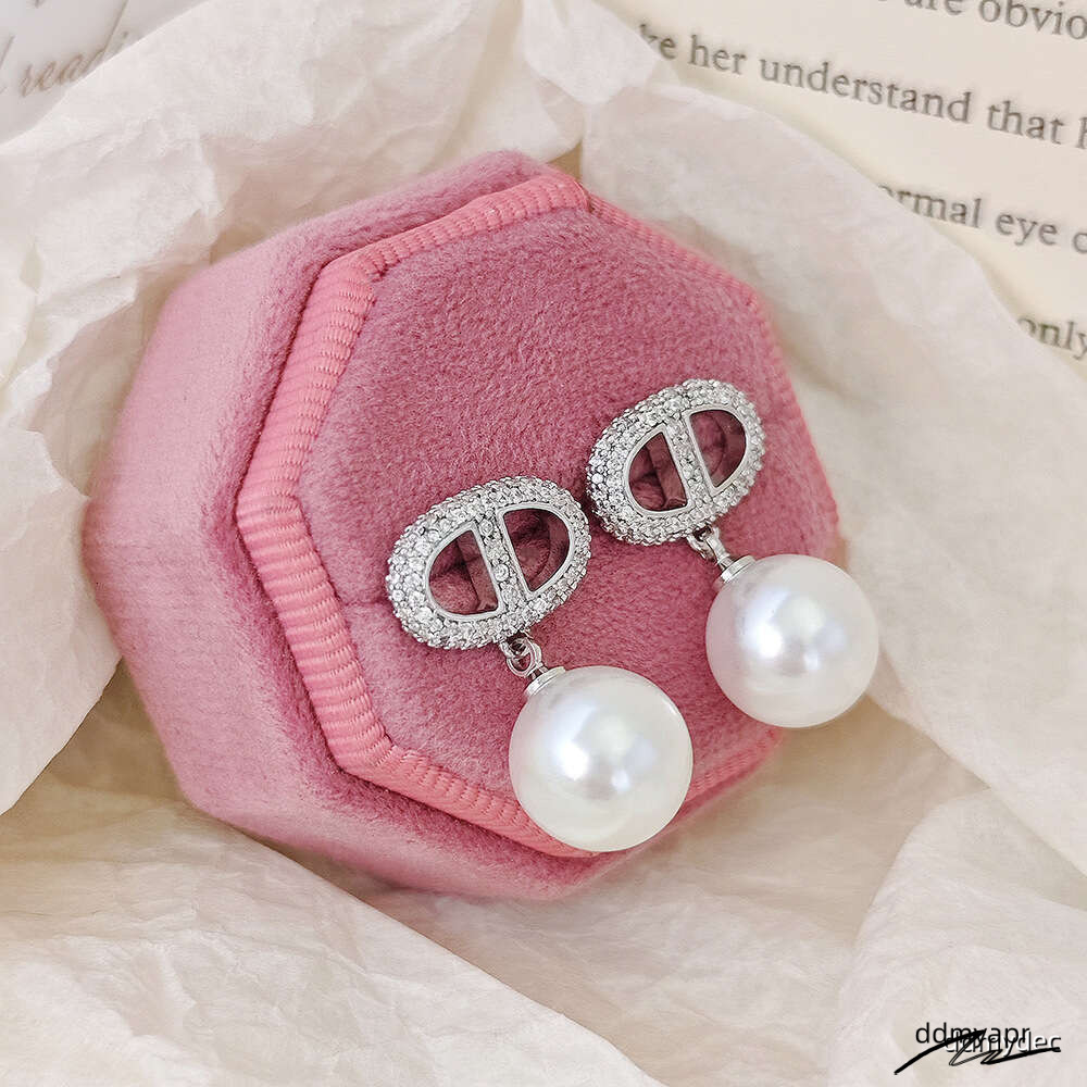 ddmydec Light High-End French Pearl 2024 New Ins Temperament Socialite Earrings ddmydec