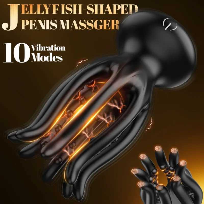 Sex Male Glan Masturbator Vibrator Penis Glan Testicle Massage Trainer Delay Ejaculation Silicone Sex Toys Adult Goods for MenXJ250905