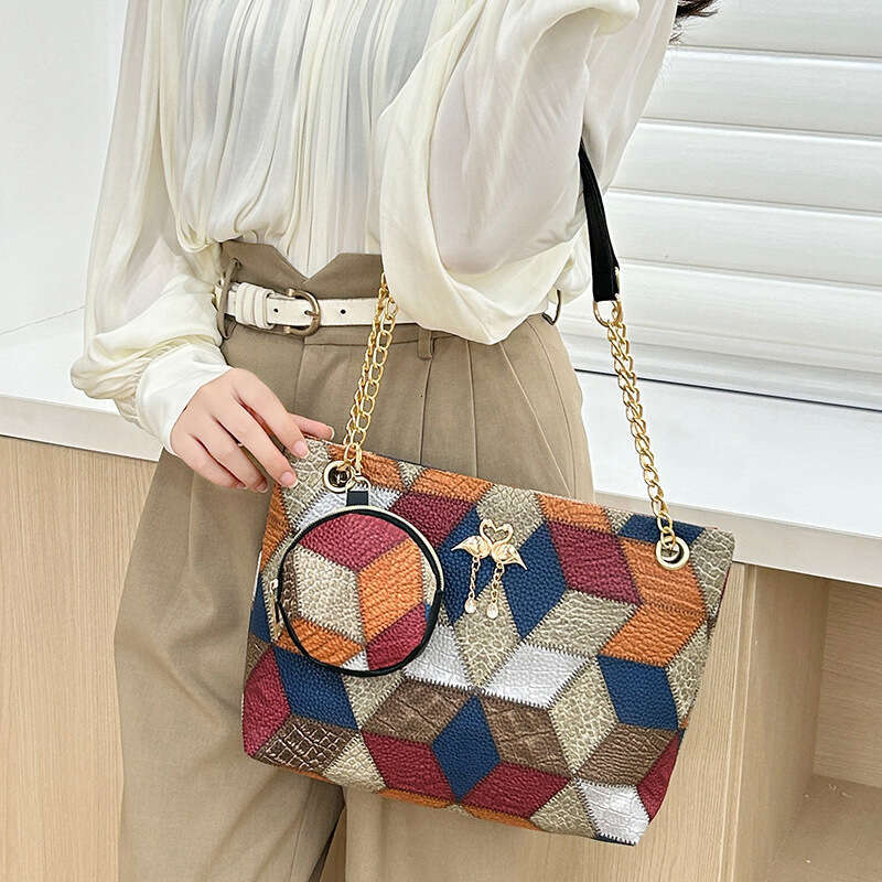 Capacity Mommy 2024 New Women's Two-Piece Set Shoulder Printed Quilted Large Bag