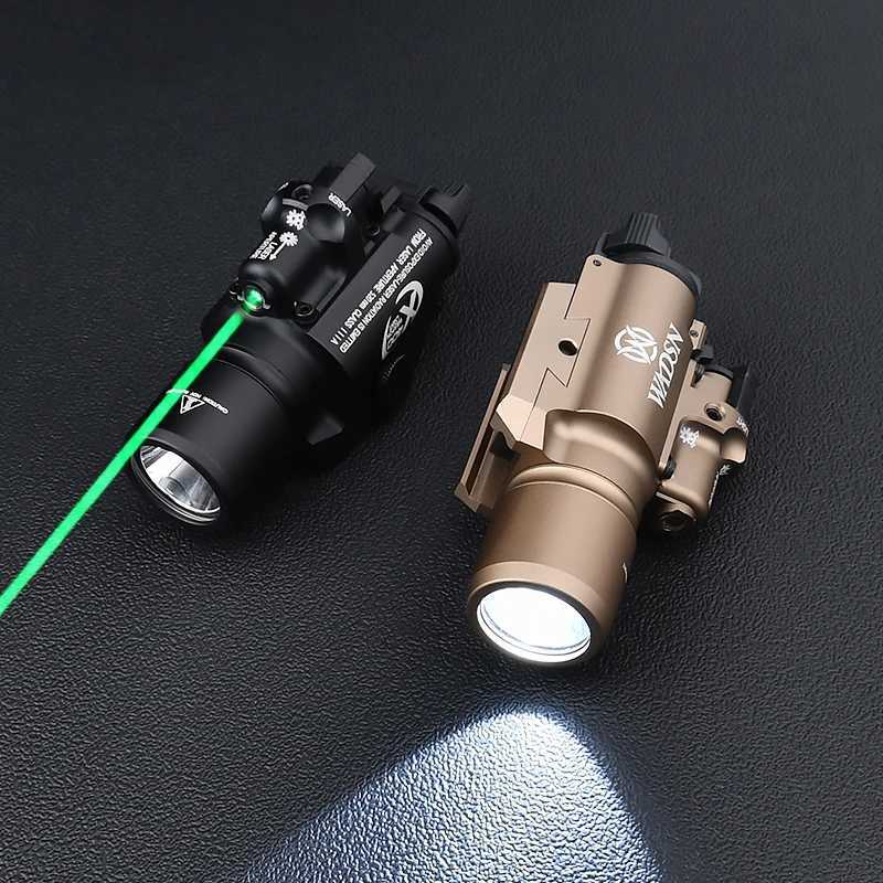 WADSN X400 Red Green Dot Laser Flashlight Tactical X400U PistolLight X400V Strobe Hunting Spotlight White LED Weapon Scout LightXJ250905
