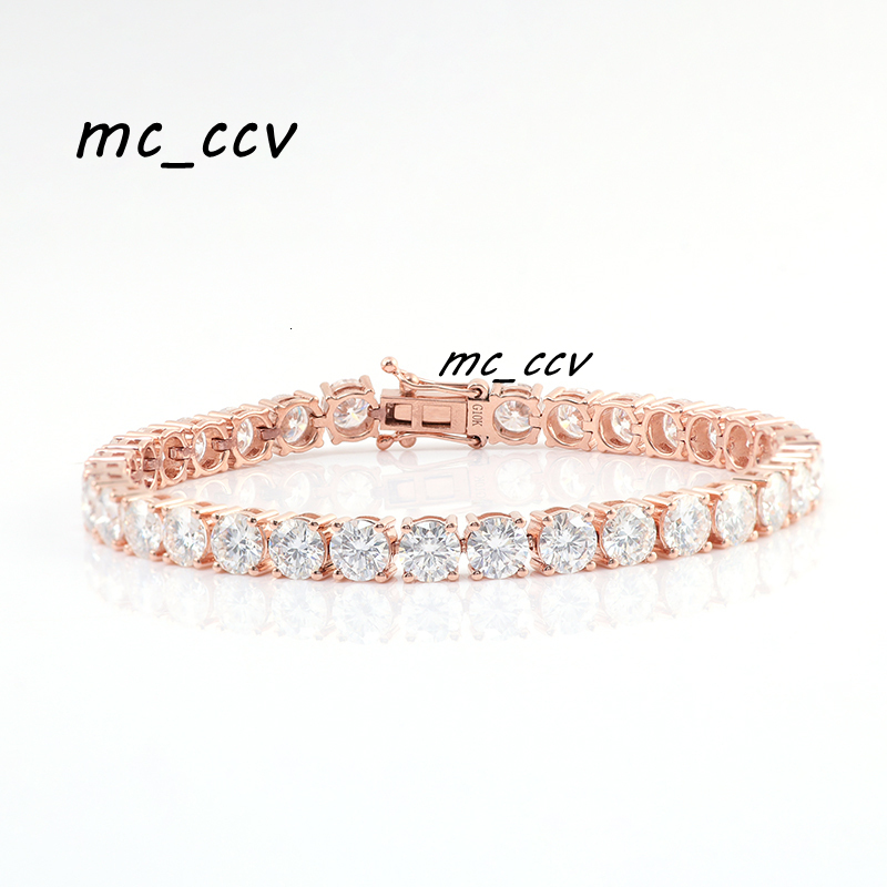 2025 Hot Sale Style Tennis Bracelet 10K 14K 18K 4mm DEF Round Moissanite Diamond Tennis Bracelet Women Jewelry