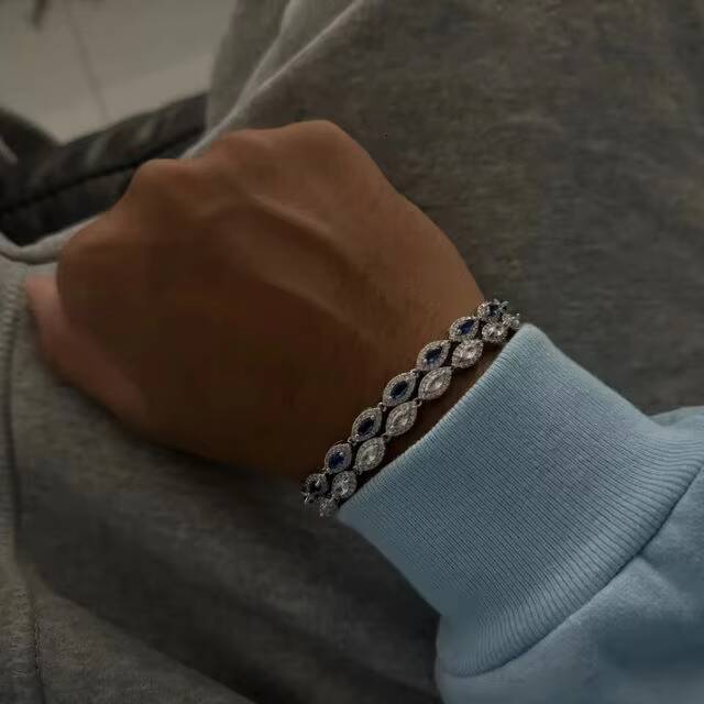 Factory Wholesale Horse Eye Waterdrop Shape Men Luxury moissanite Fashion Jewelry Couple Bracelets Ladies Tennis Bracelet