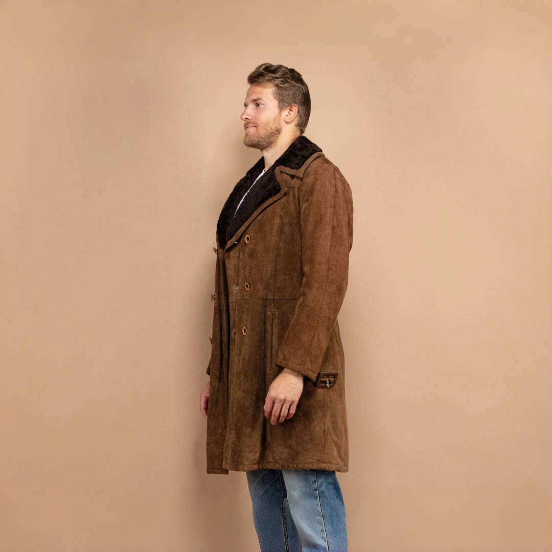 Casual Autumn Winter Medium Length Overcoat Men's Coat Double Breasted Warm Thick Customized Design Windbreaker
