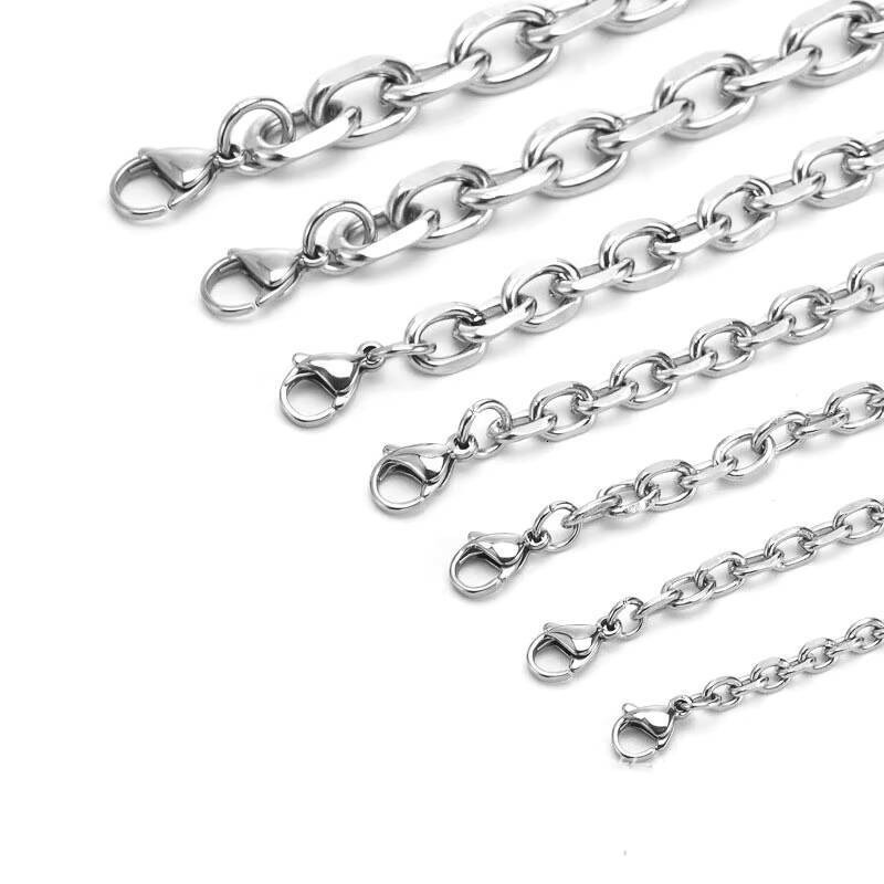 Hot Selling Mens 4mm Gold Stainless Steel Link Chain Necklace Trendy Fashionable Welded Jewelry for Anniversary Gift