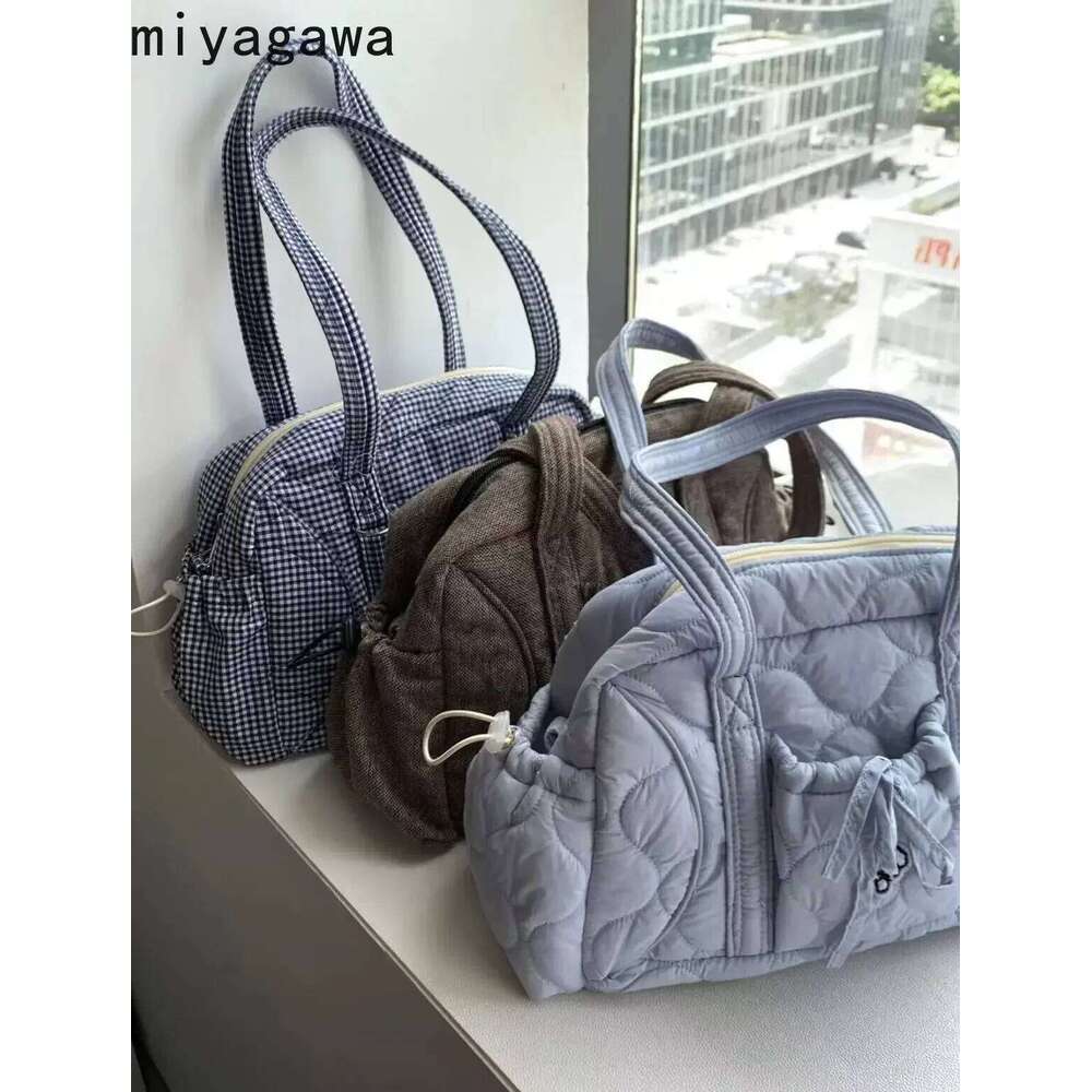 Miyagawa Ins Korean Casual Versatile Hand-held Boston Bag Bow Single Shoulder Large Capacity Commuting Tote Underarm Bagsluxury bag tote bag