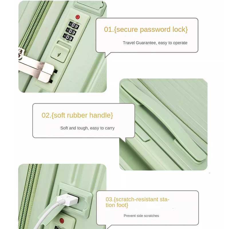 Small Suitcase Wide Handle Front Opening Carry on with Luggage USB Cup Holder 1820 inch Mini Trolley Suitcase Trip Cabin Z250905