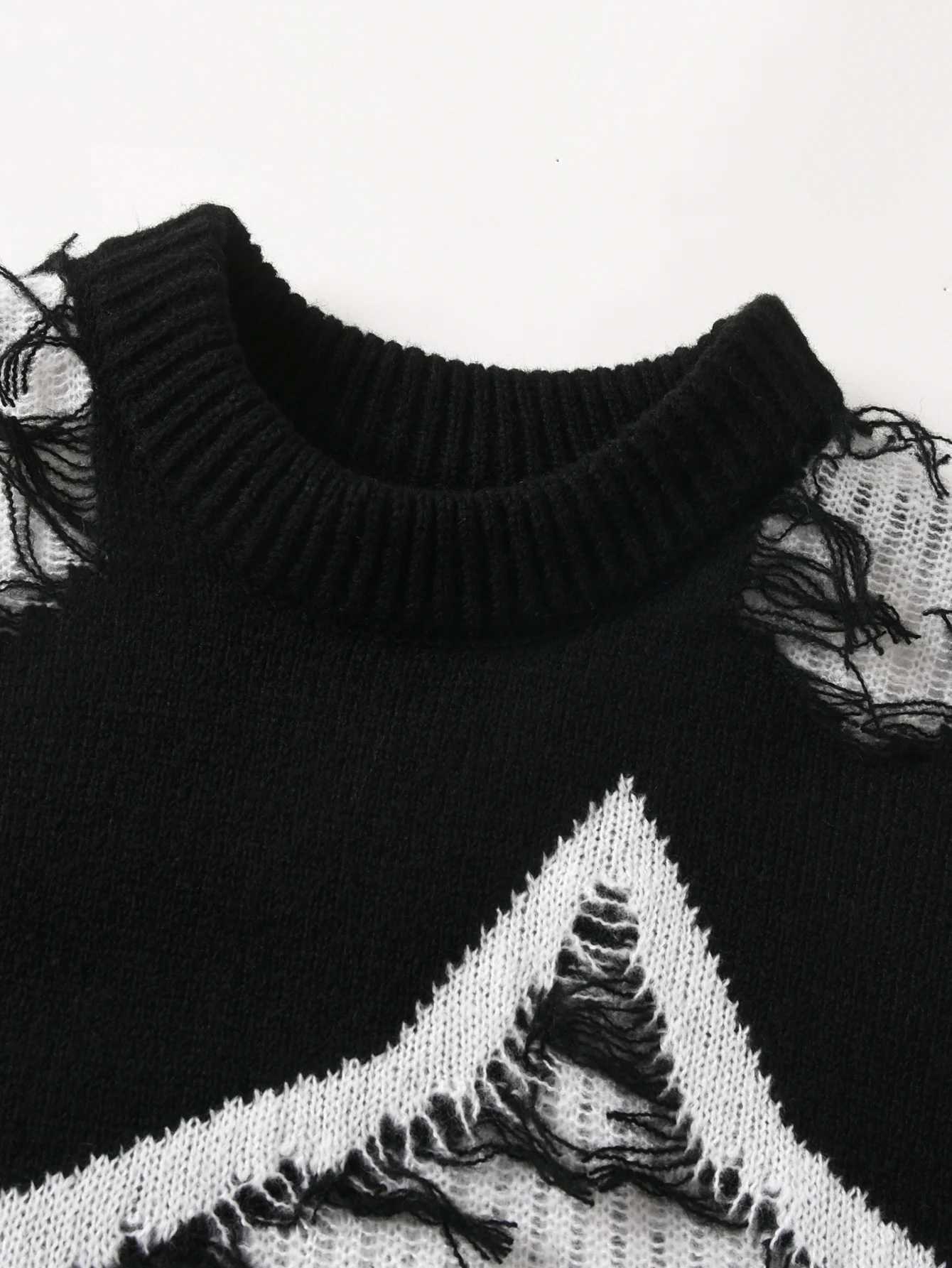 street style star sweater knitted pullover suitable for daily leisure in spring autumn and winter Z250905