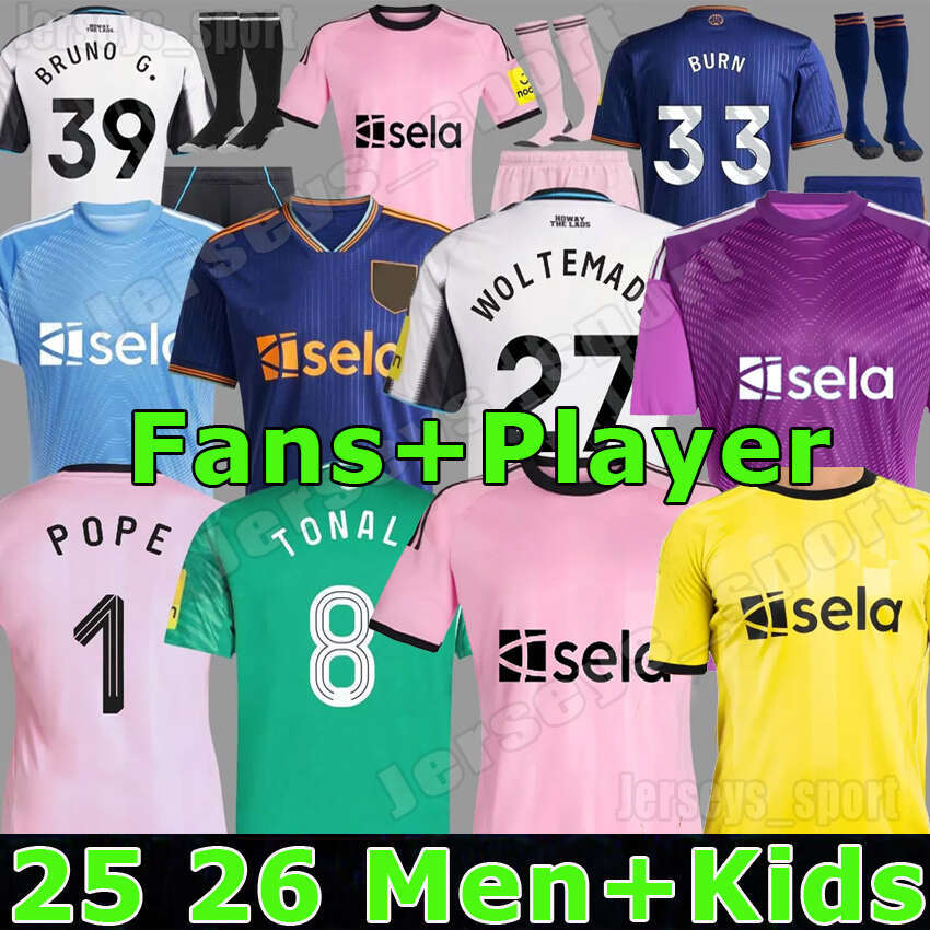 24 25 26 TONALI NEWCASTL E soccer jerseys BLACK Kids ELANGA 9 2025 BARNES BRUNO G. Gordon WISSA Football Shirt Home Away Botman fans Woltemade TRAINING PRE MATCH THIAW