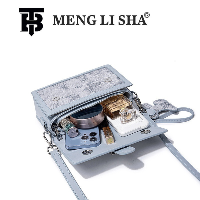 Free Shipping Designer Luxury New Women's Box Handbag Korean Style Fashion Chinese Embroidery Shoulder Bag High-quality Texture Commuting Makeup 