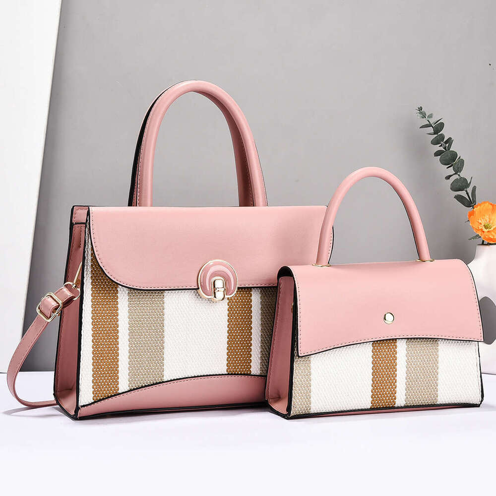 Mother and Child Large Handbag Two-Piece Set Striped New Taizhou Women's Bag Single Shoulder Bags