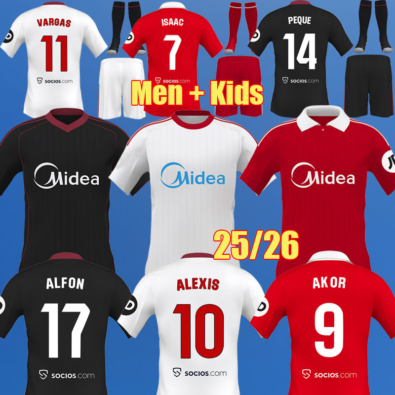 25 26 Sevilla soccer jerseys AKOR ISAAC SOW FC ALEXIS EJUKE JUANLU AZPILICUETA football shirts PEQUE 2025 2026 ALFON Men kits Kids Equipment