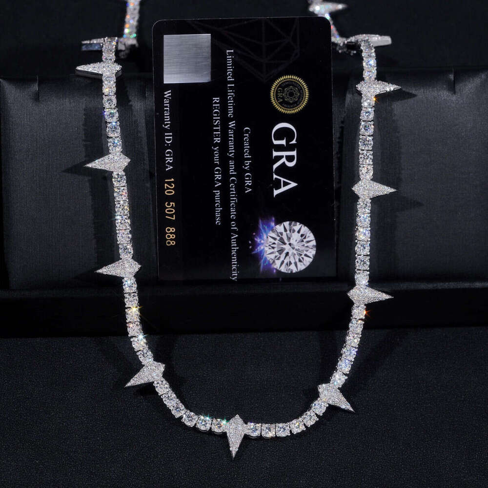 Pass Dia Tester Iced Out Sterling Sier Vvs Moissanite Hip Hop Tennis Bracelet Chain