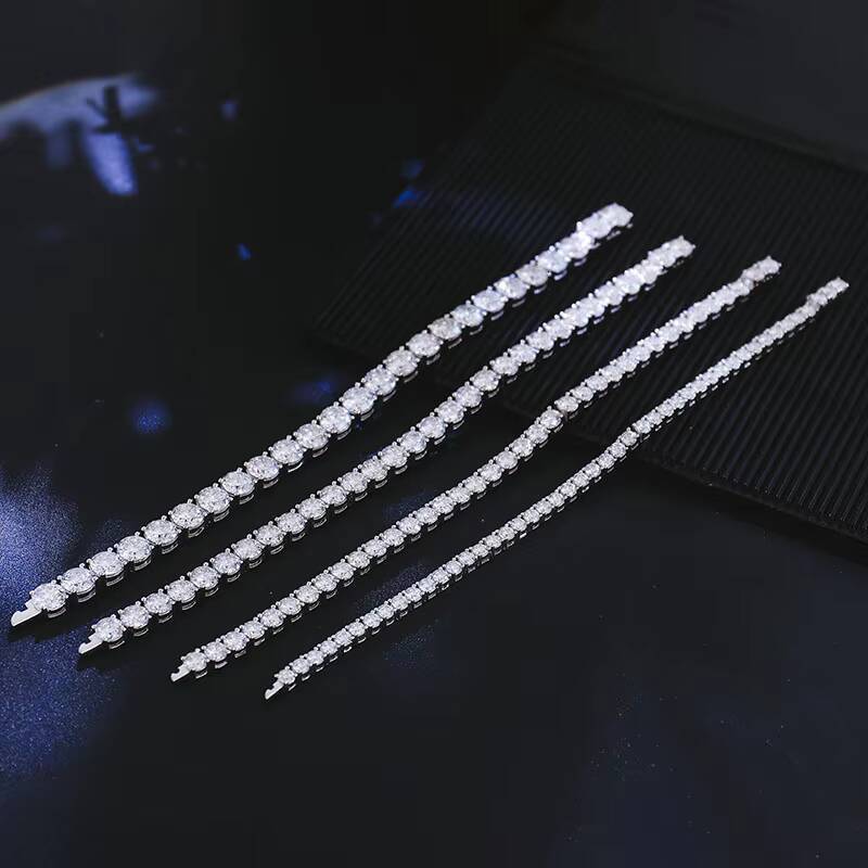 Wholesale Women Jewelry Fashion Charming 925 Sterling Silver Tennis Bracelet for Girl Lady Women Luxury Moissanite Bracelet