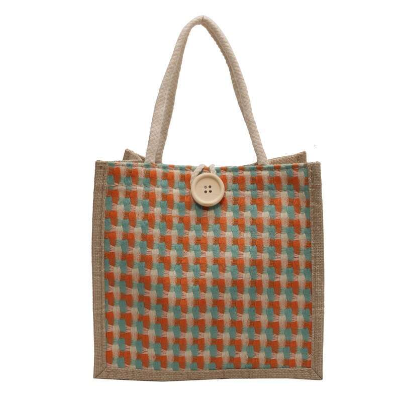 for Women 2023 New Style Linen Gift Yellow Hemp Woven Handheld Small Shoulder Bag