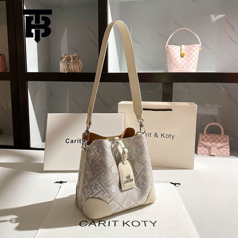 TB BHULAMTE Designer Bag Dropshipping New Chinese Style Bucket Bag 2025 Niche High-end Feel Single Shoulder Crossbody Luxury Bag Bag Wholesale