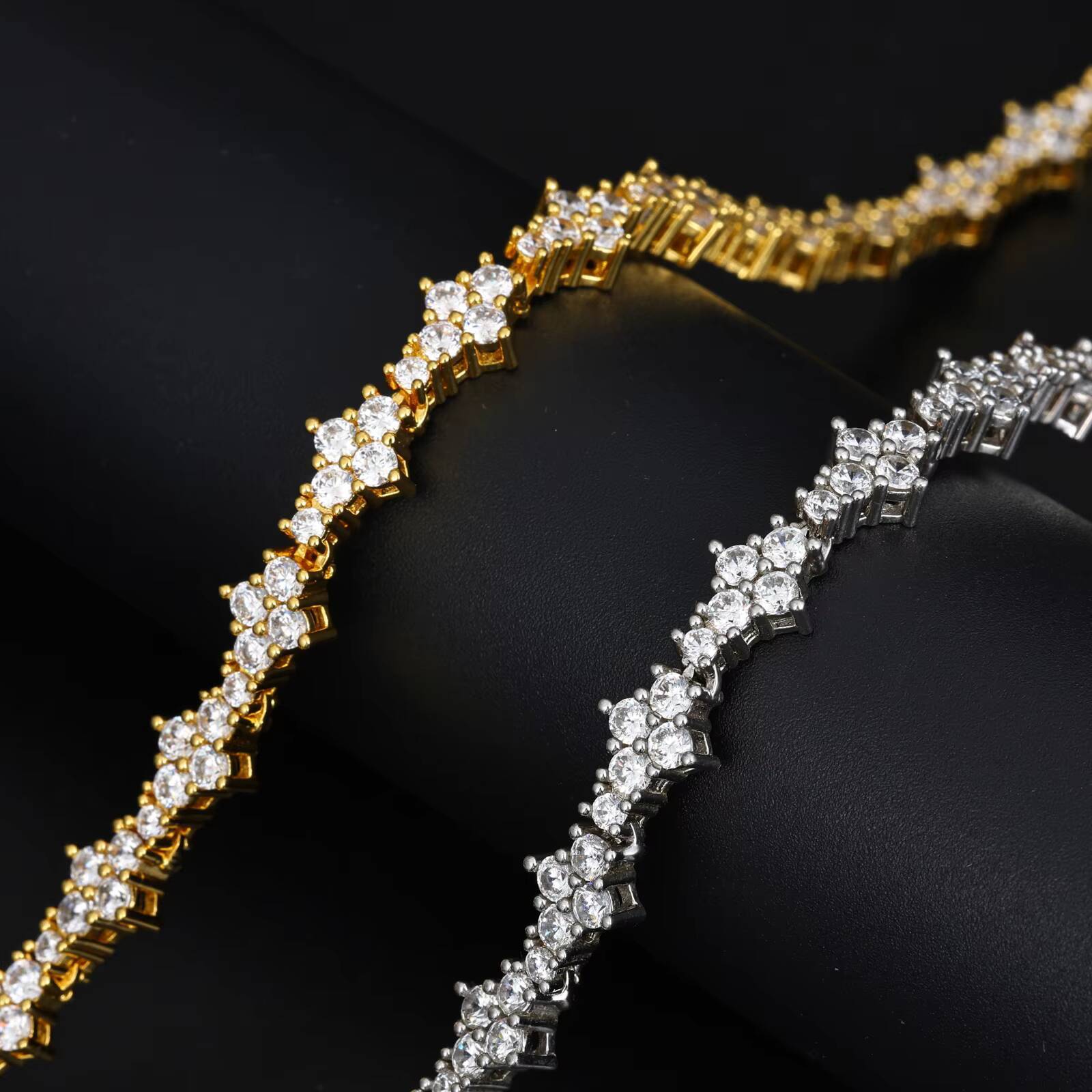 New Arrival Rapper Jewelry 7mm 925 Sterling Silver Iced Out White Gold Pass Diamond Tester Moissanite Cross Tennis Chain
