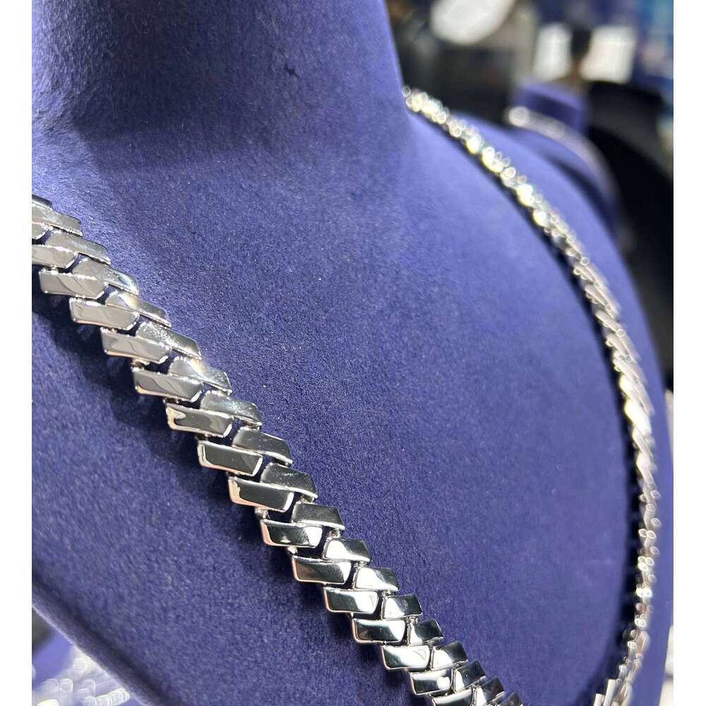 Popular Hip Hop Jewelry Sier Ice Out Moissanite 12mm Width Custom Accept Cuban Link Chain