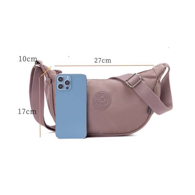Simple Style Dumpling Water-Resistant Nylon Single Shoulder Crossbody Bag