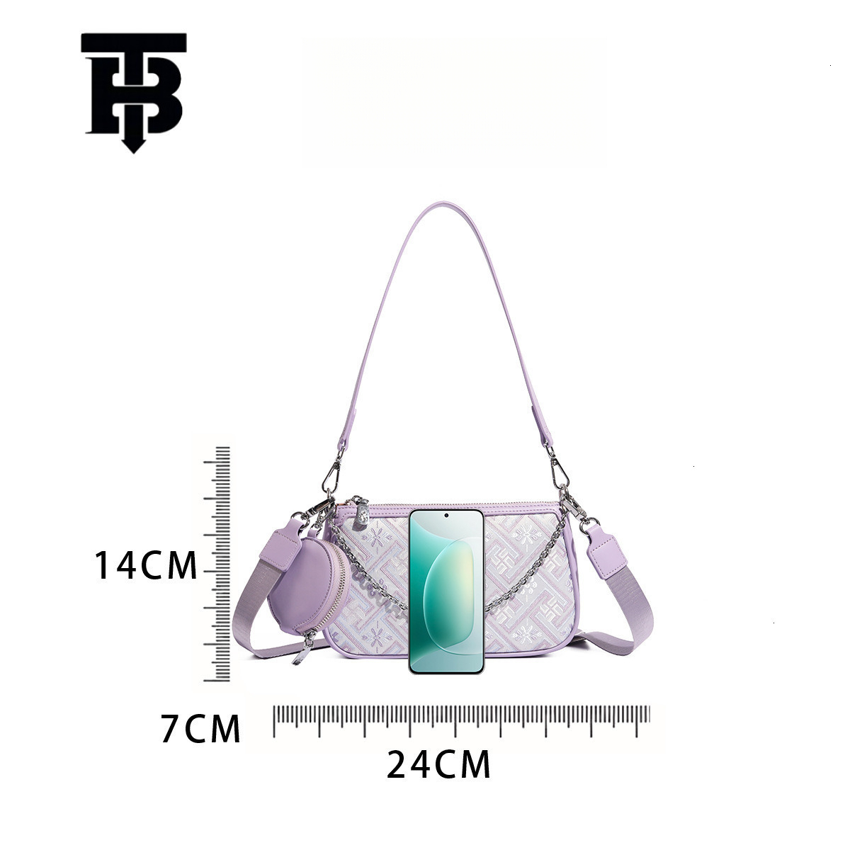 TB BHULAMTE Luxury Bag Designer Bag Foreign Trade Cross-border Women's Bag 2025 New Embroidery Exquisite Single Shoulder Crossbody Small Square B