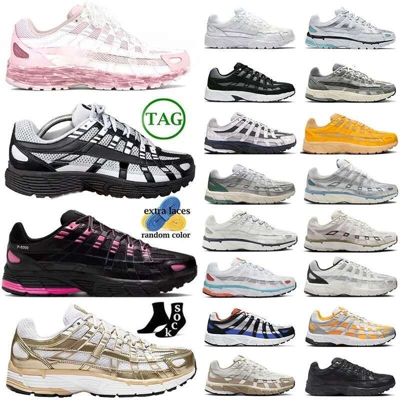 Casual Designer Running Shoes P6000 P 6000 Designer for Men Women Sneakers Triple Black White Khaki Wolf Grey Metallic Sier Racer Blue Womens Outdoor Sports Trainers