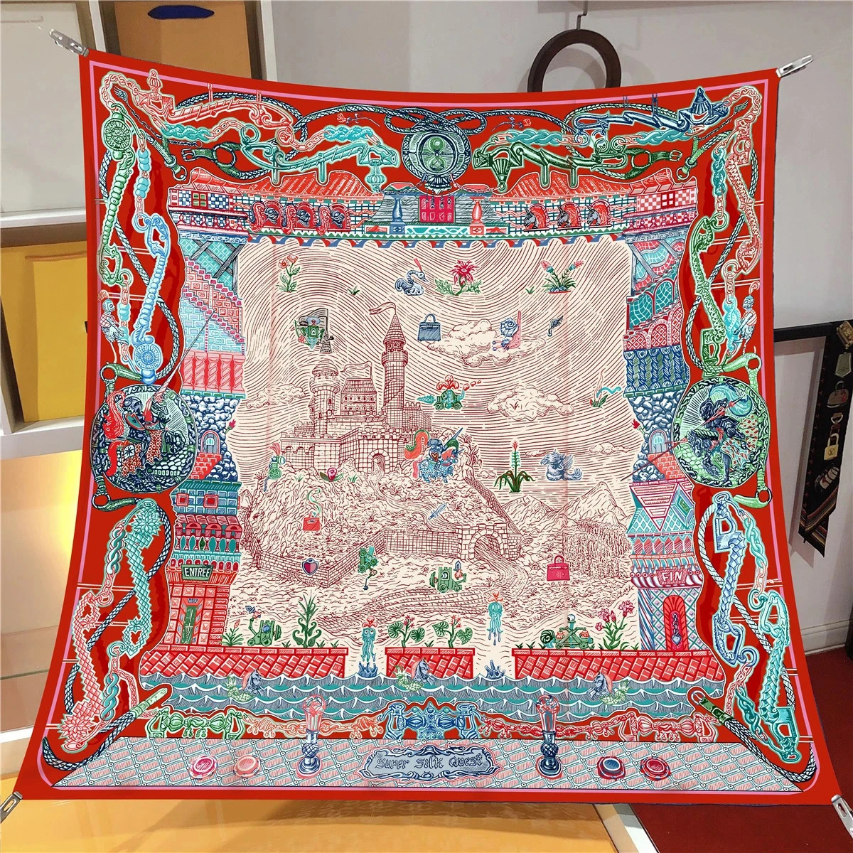 Summertime 9090CM Floral Scarf Shawls Fashion Beach Sunscreen Silk Scarves Print Square Headband Bandannas 250905