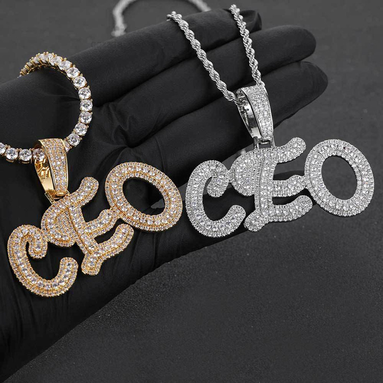 GZYS JEWELRY Wholesale Hip Hop Diamond CEO Pendants Name Necklace Jewelry