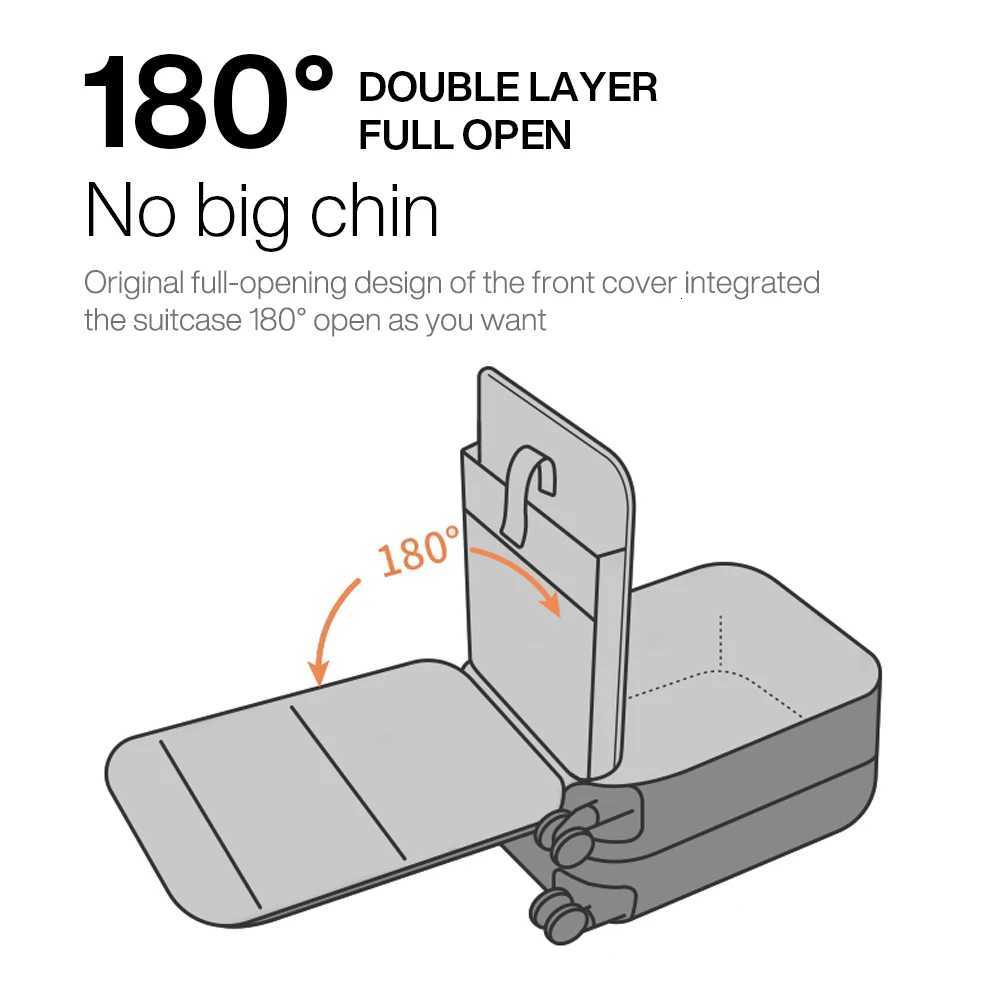 Mixi 2023 New Men 18 20Carry On Suitcase Aluminum Frame Travel Front Laptop Pocket Luggage Women PC TSA Lock Z250905