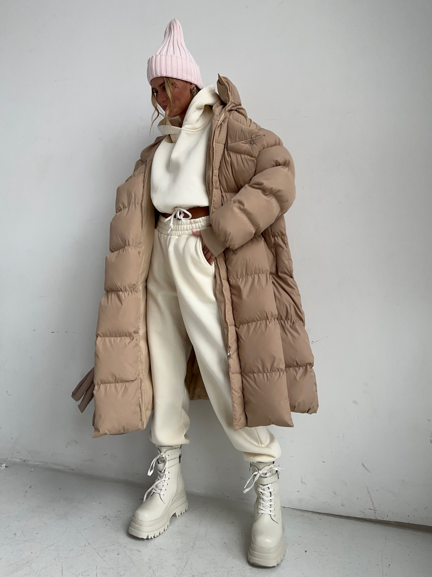 Winter Women Long White Duck Down Cotton Coat Fashion Windproof Hood Casual Thickened Warm Cotton Coat Women Parkas Jacket Coat