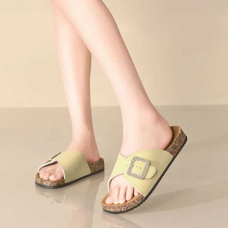 Womens Sandals Comfortable Beach Essentials Sandias Original Brik Flat Sandals with Cork Footbed Open Toe Slides Plus Size W250905