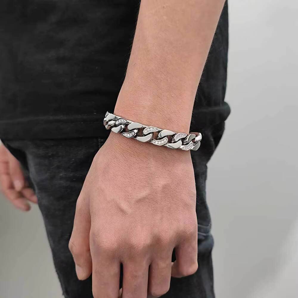 GZYS JEWELRY Waterproof Stainless Steel Iced Out Moissanite Cuban Link Chain Men Necklace 12MM