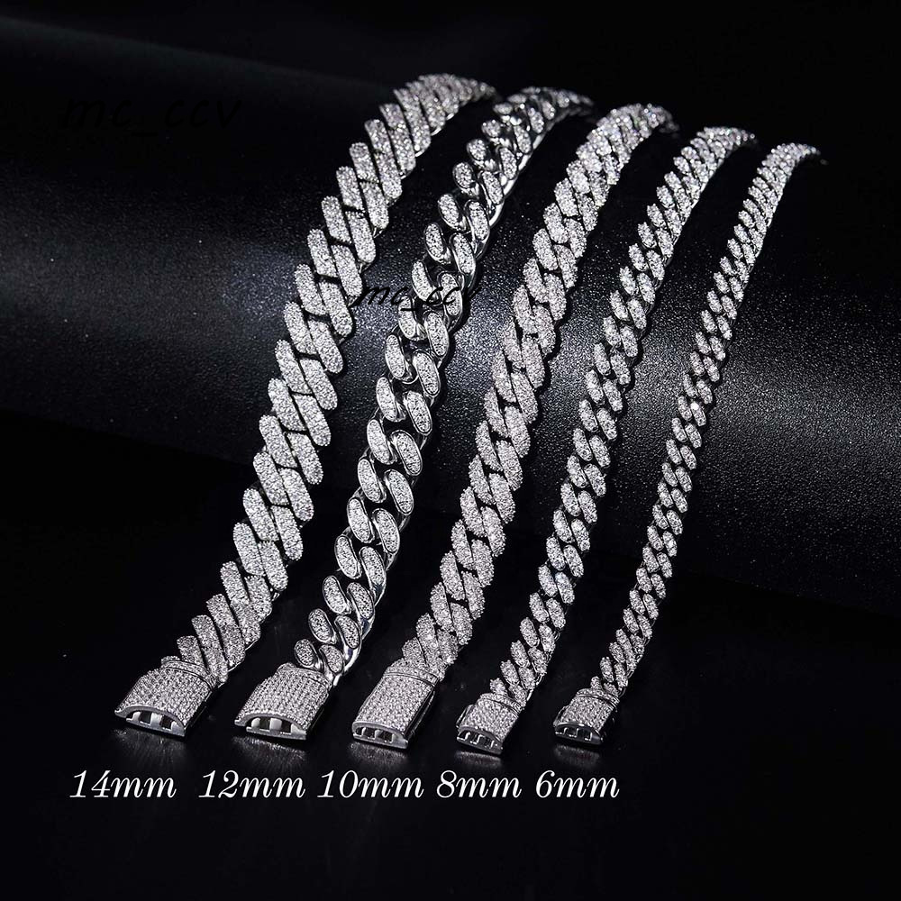 Ugb Hip Hop Men Jewelry Gra Certified 925 Sterling Silver Iced Out Miami Vvs Moissanite Diamond Cuban Link Chain Necklace