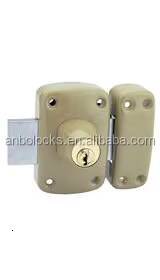 French-style latch operation rim and bolt lock for wooden door locks