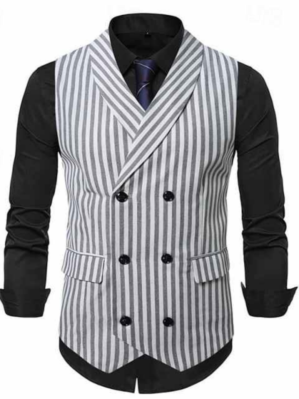 Fashion Wedding Suit 1 Piece Set Jacket Double Breasted Men Suits Trim Fit Sleeveless Party Show Prom Male Wear Suits Customized