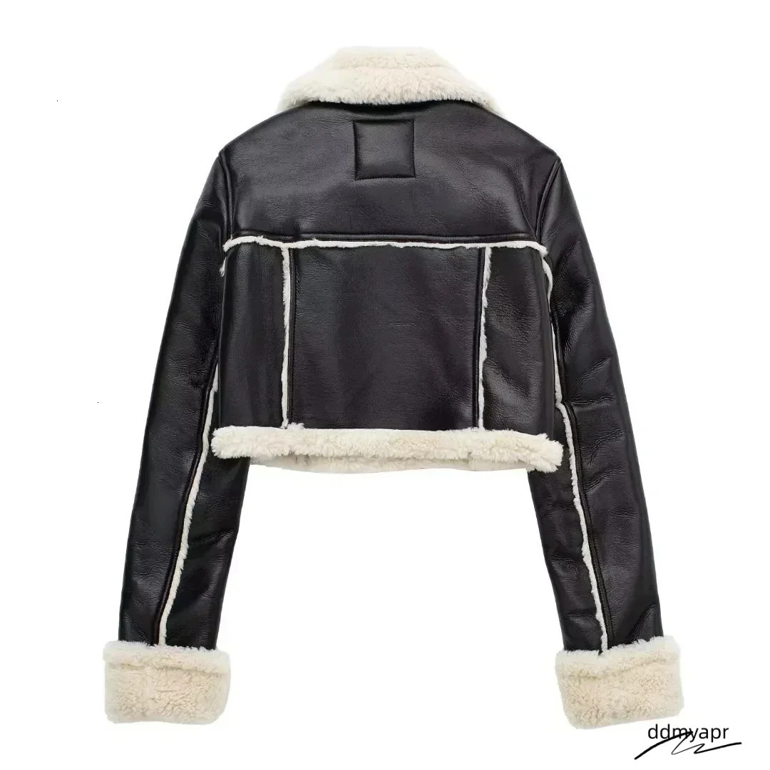 Winter Women Coats Faux Shearg Sheepskin Coat Retro ddmydec Motorcycle Jacket Woman Jackets Outerwear ddmydec ddmydec ddmydec ddmydec