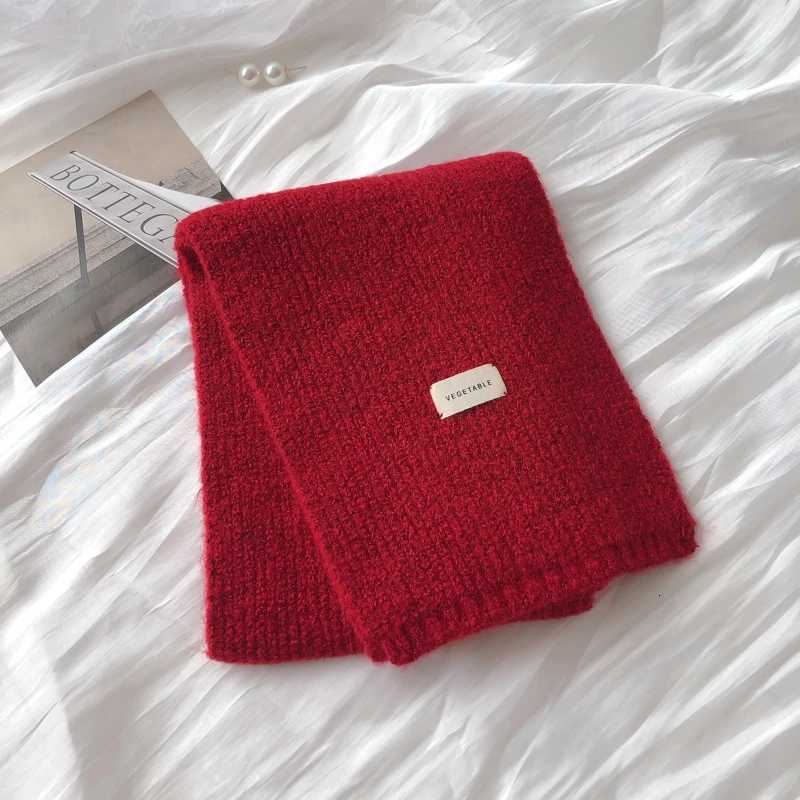 Women Cashmere Scarves La Winter Thicken Warm Soft Shls Wrs Female Pure color Knitted Long Scarf For WomenXJ250905