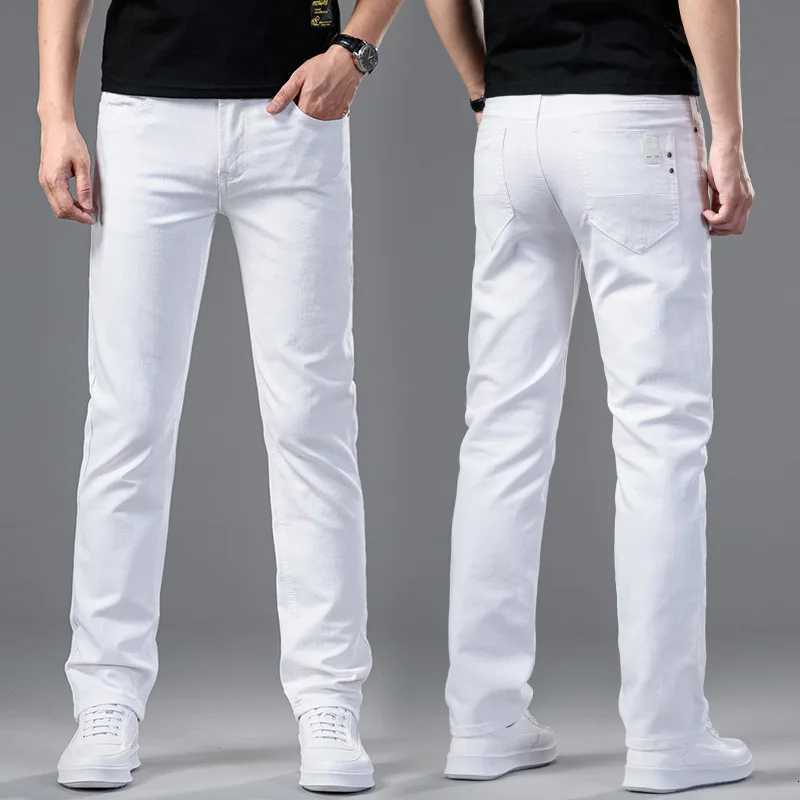 New Men Stretch Skinny Jeans Fashion Casual Slim Fit Denim Trousers White Pants Male Brand Clothes Business jeans for men Chinos W250905