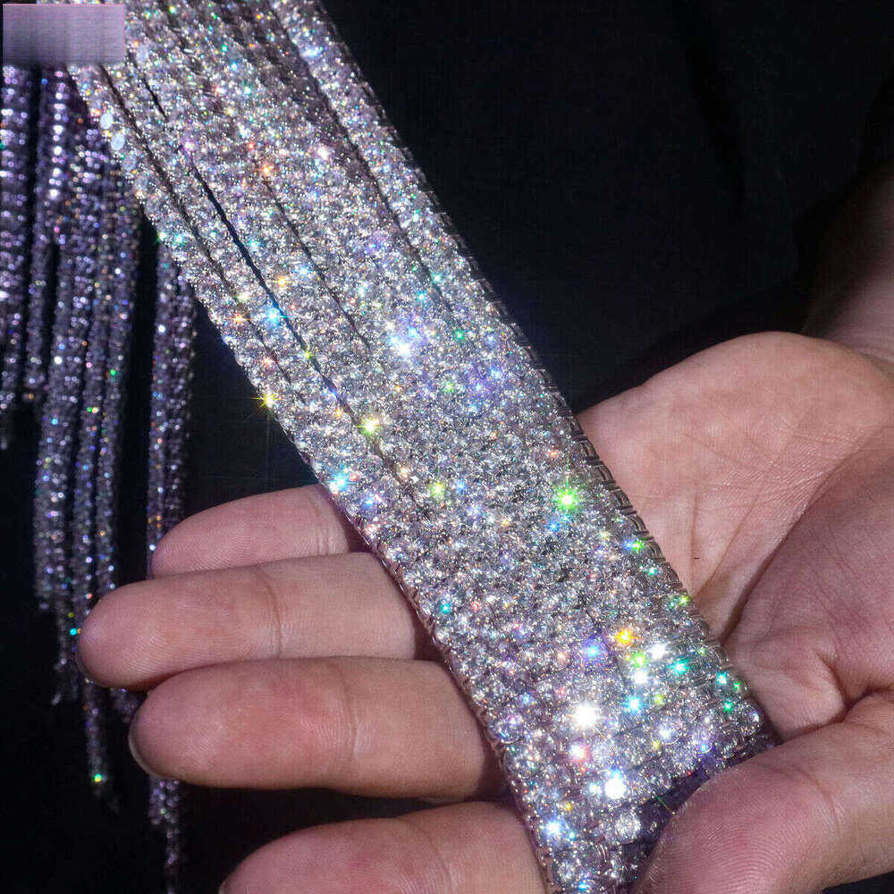 Fine Jewelry 3mm Necklace Iced Out Sier GRA VVS Dia Moissanite Tennis Chain