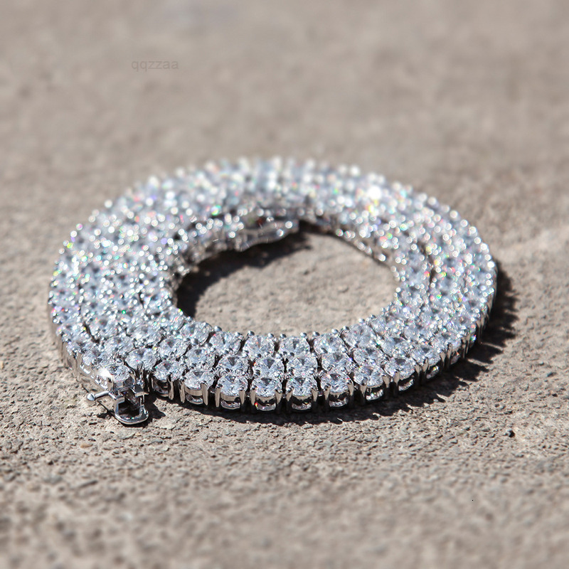 GZYS JEWELRY Wholesale Multi Size Iced Out Hip Hop Chain Men Brass Diamond Tennis Chain Necklace