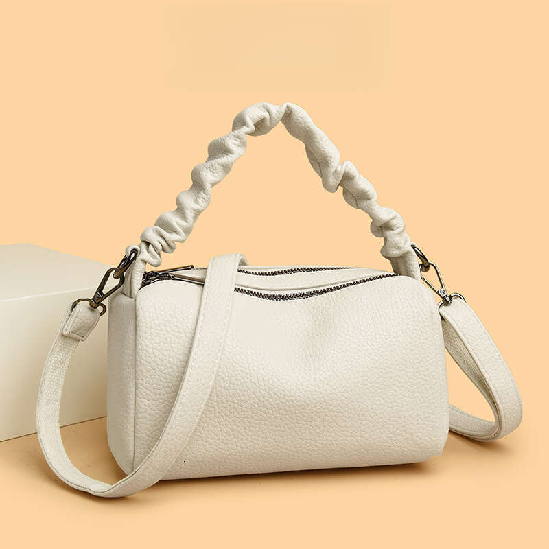 DHEssentials 2025 New Women's Crossbody Bag, Pillow Style, PU Leather, Stylish Handbag, Small Size, Black/Khaki/White, for Daily Use