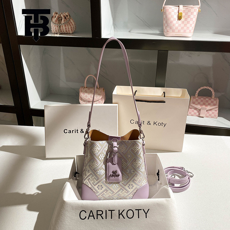 TB BHULAMTE Designer Bag Dropshipping New Chinese Style Bucket Bag 2025 Niche High-end Feel Single Shoulder Crossbody Luxury Bag Bag Wholesale